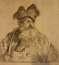 Vecchio con cappello di pelliccia diviso